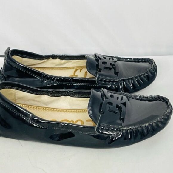 Sam Edelman Farrell Black Patent Leather Driving Moccasin Loafers 6 M Very Good - Picture 7 of 11
